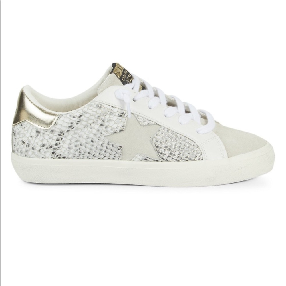 VINTAGE HAVANA - Gold Mixed-Media Sneakers